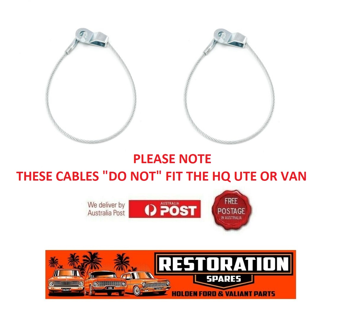 PAIR (2) CABLE LOWER TAILGATE LIMIT HD HR HK HT HG HJ HX HZ WB UTE AND PANEL VAN