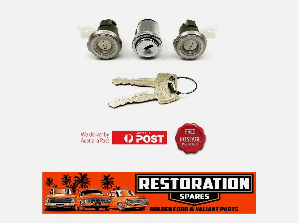 IGNITION BARREL AND TWO DOORS LOCKS FORD EA FALCON