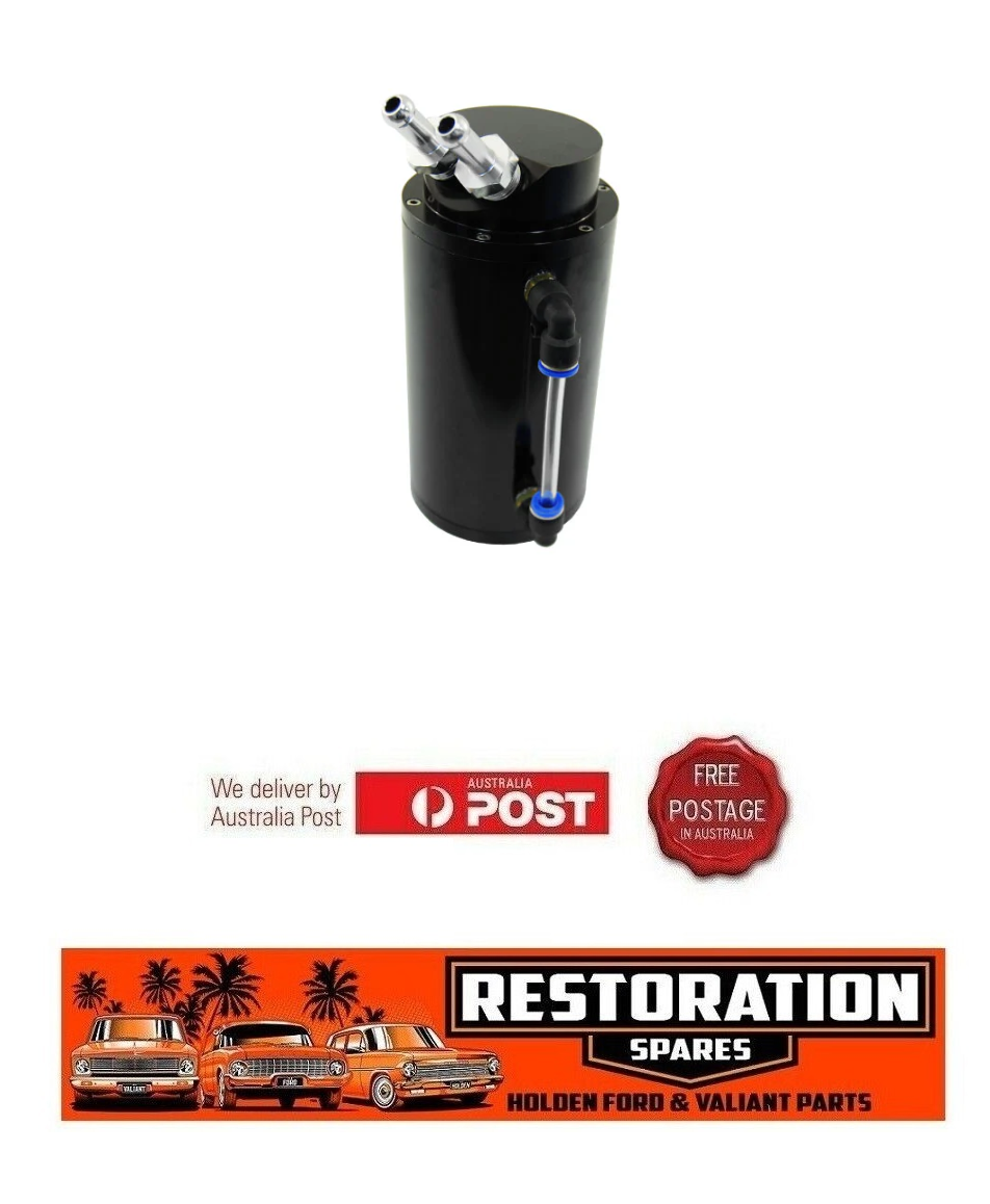 0.75 LITRE BLACK ALLOY ROUND OIL CATCH CAN