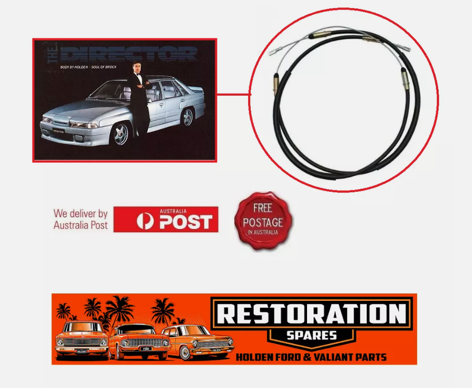 HOLDEN VL COMMODORE HANDBRAKE CABLE REAR WITH DISC BRAKE