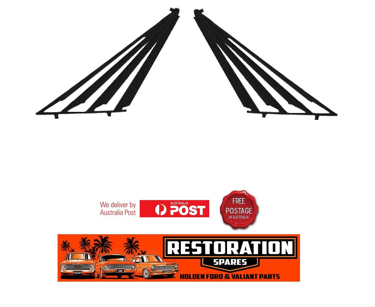 HOLDEN COMMODORE VK VL FAN TYPE SIDE QUARTER WINDOW VENETIANS PAIR (2) BLACK