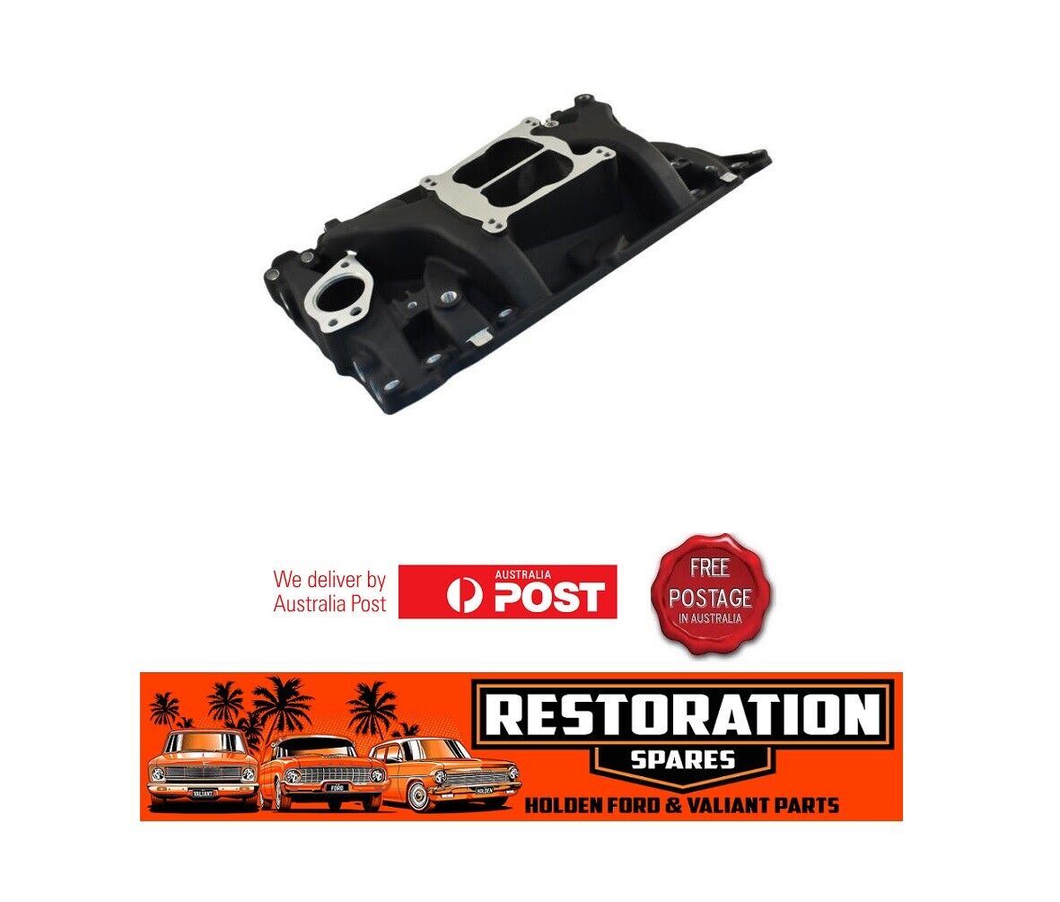 HOLDEN 253 308 RED BLUE BLACK STANDARD HEADS ALLOY INTAKE MANIFOLD BLACK IN COLOUR (does not suit VN heads)