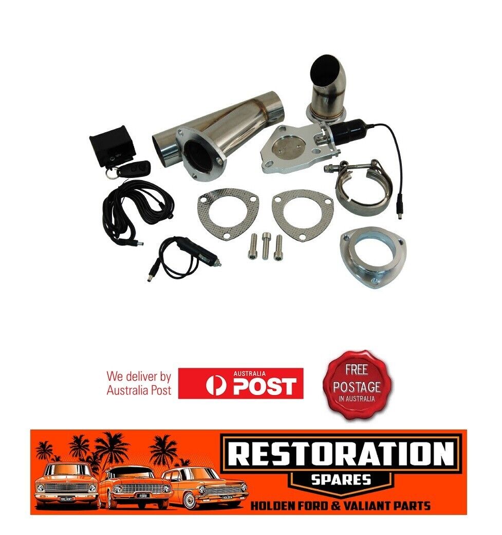 STAINLESS STEEL 3 inch ELECTRIC EXHAUST CUTOUT KIT WITH REMOTE