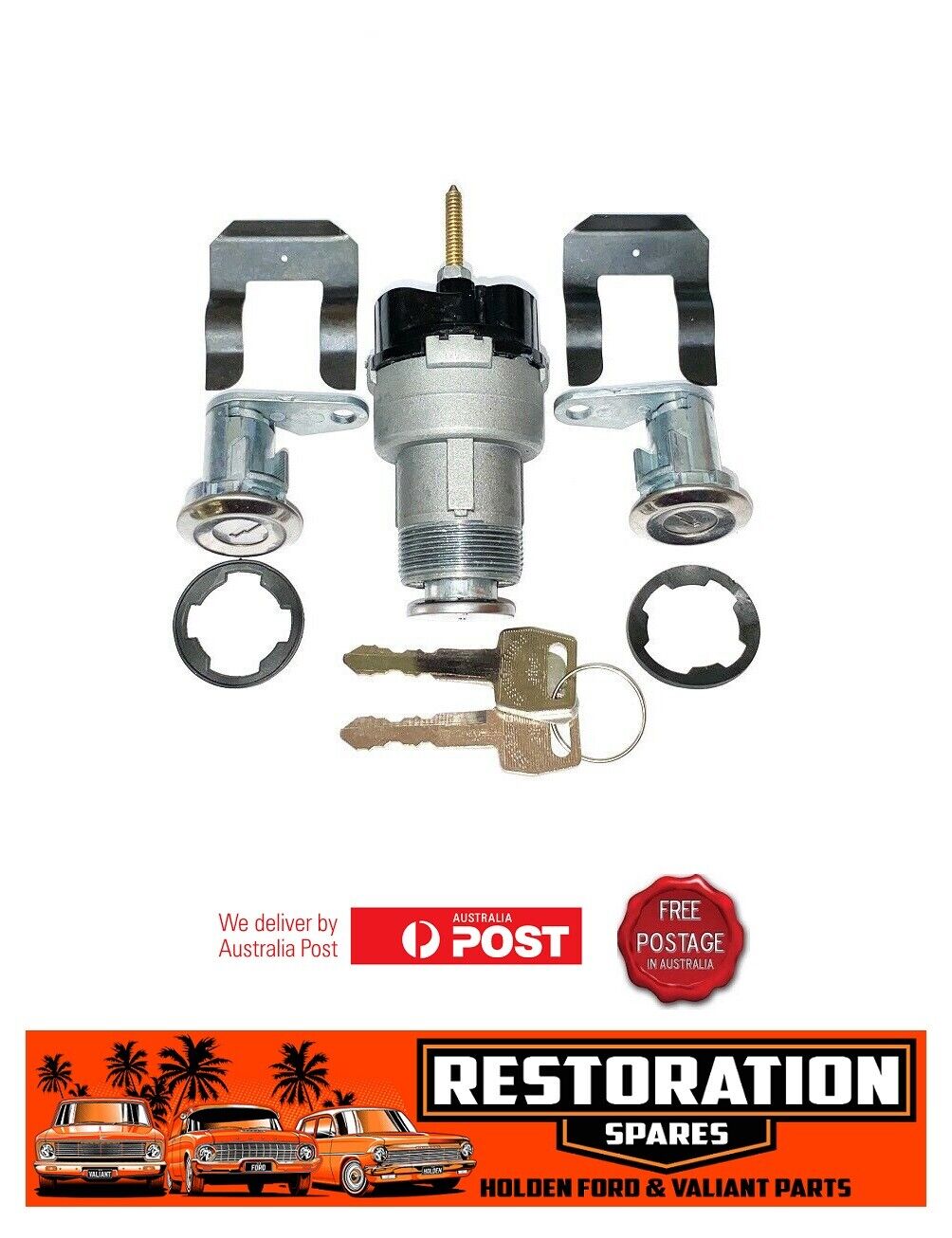 FORD MUSTANG (1967-1975) IGNITION BARREL AND 2 DOORS LOCKS