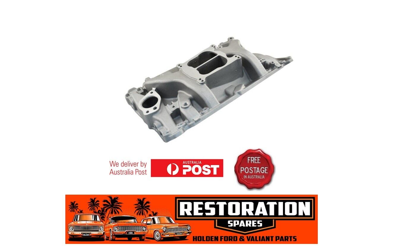 HOLDEN 253 308 RED BLUE BLACK STANDARD HEADS PLAIN ALLOY INTAKE MANIFOLD (does not suit VN heads)