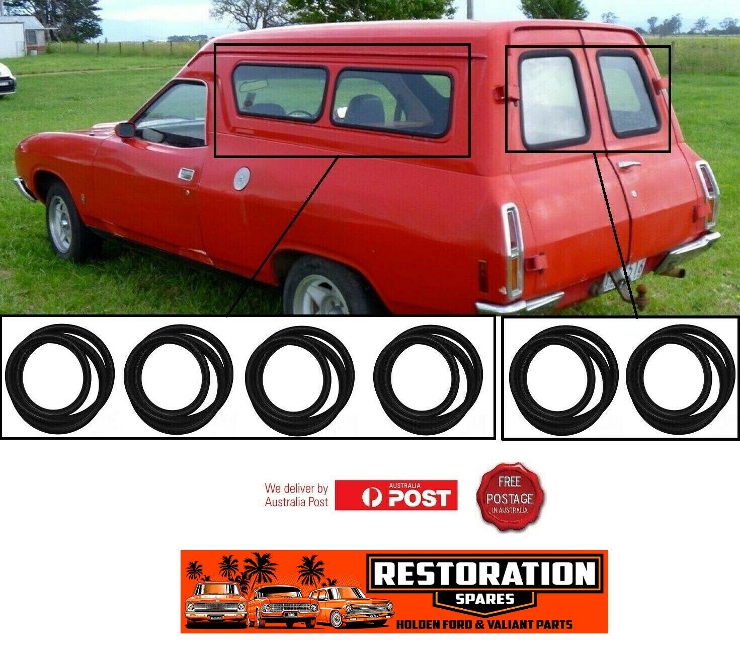 FORD FALCON XD XE XF XG XH PANEL VAN SIDE & BARN DOOR WINDOW SEALS
