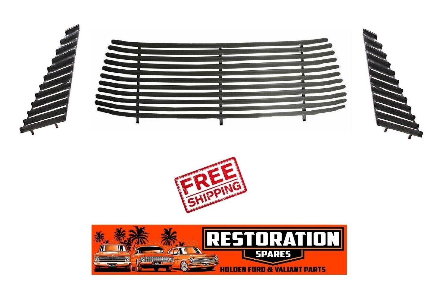 COMMODORE VK VL SEDAN REAR VENETIAN KIT BLACK WITH HORIZONTAL QUARTERS