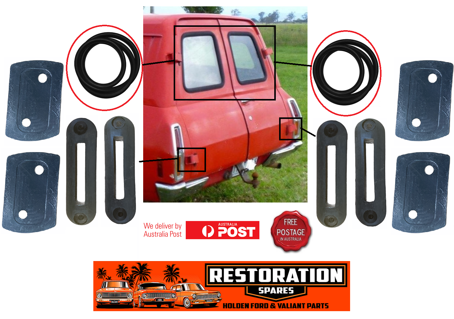 FALCON XA XB XC XD XE XF XH XG PANEL VAN BARN DOOR WINDOW & HINGE SEAL KITS