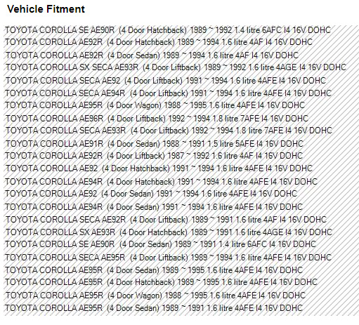 COROLLA AE90 AE92 02/89-07/94 IGNITION ASSEMBLY BARREL KEYS SWITCH INCLUDED (see 2nd photo for fitment)