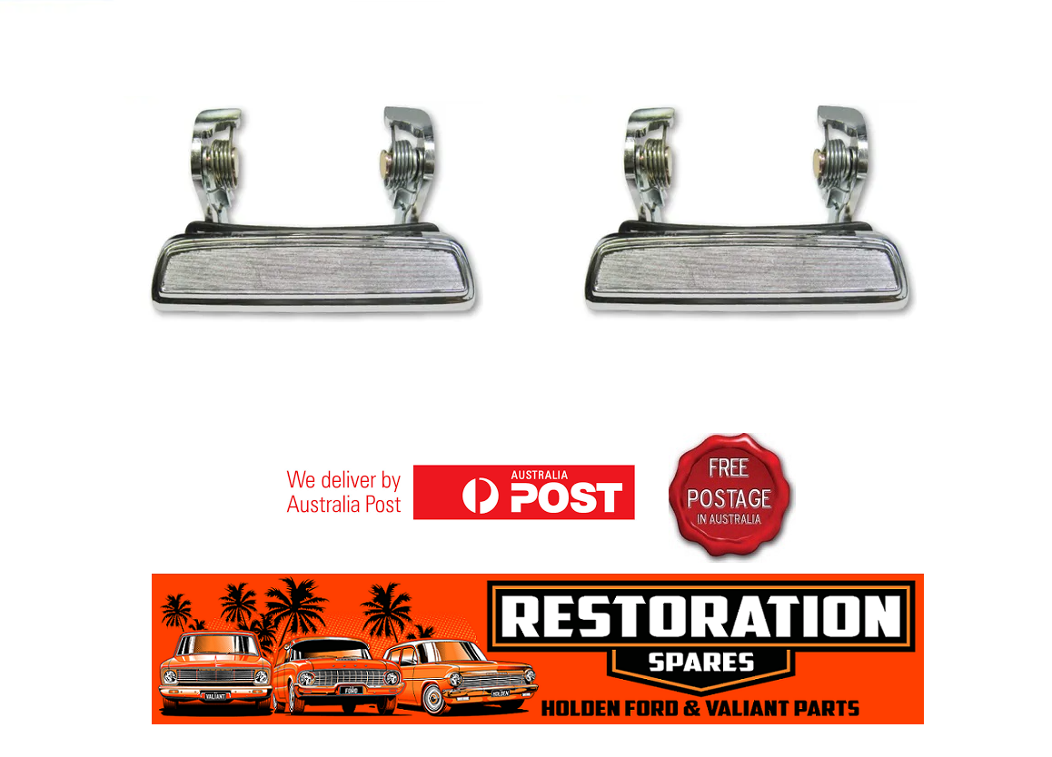 DOOR HANDLE OUTER PAIR (2) FORD MUSTANG F SERIES TRUCK GALAXIE 500 (see description for fitment)