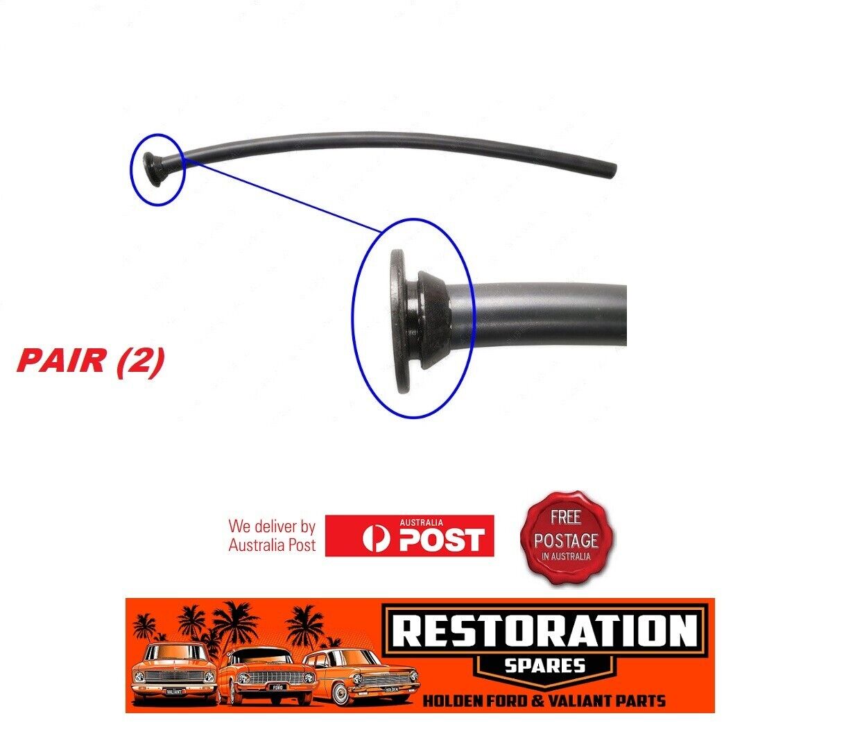 HOLDEN EJ EH UTE FRONT OF THE TRAY DRAIN TUBES (pair 2)