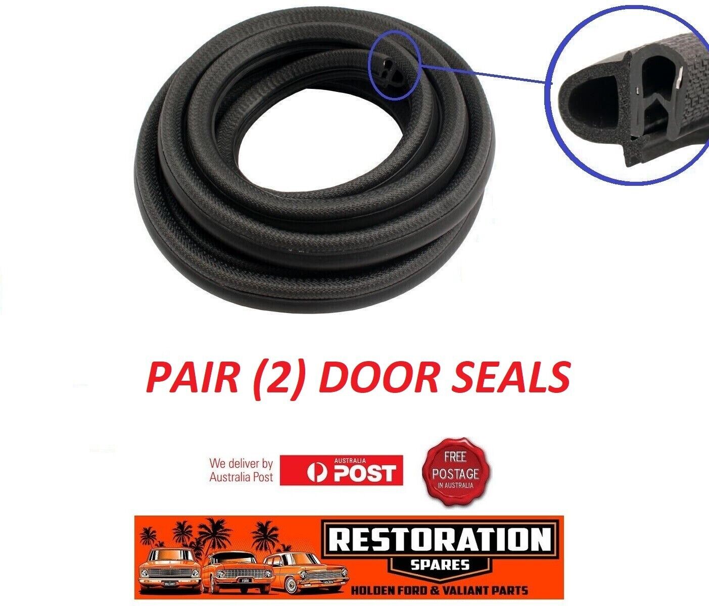GEMINI COUPE FRONT DOOR SEALS (PAIR 2)