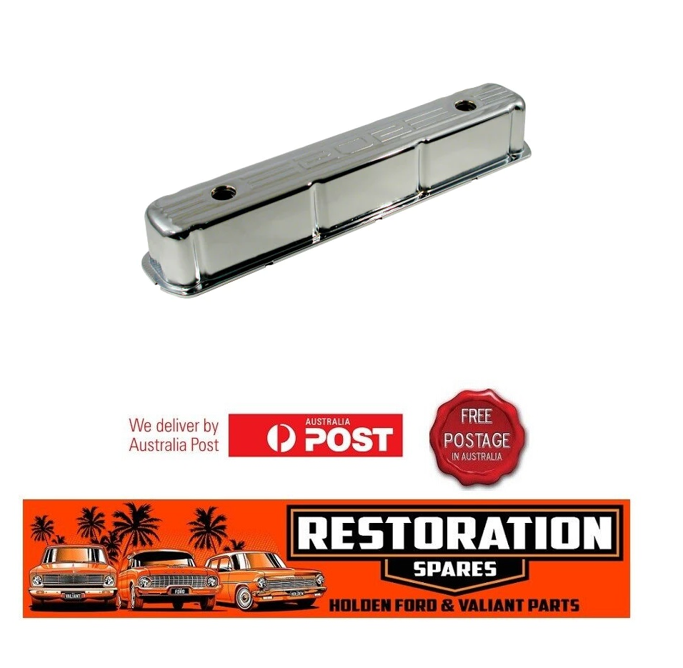 HOLDEN 6 CYLINDER RED BLACK BLUE CHROME TAPPET COVER “202” EMBOSSED