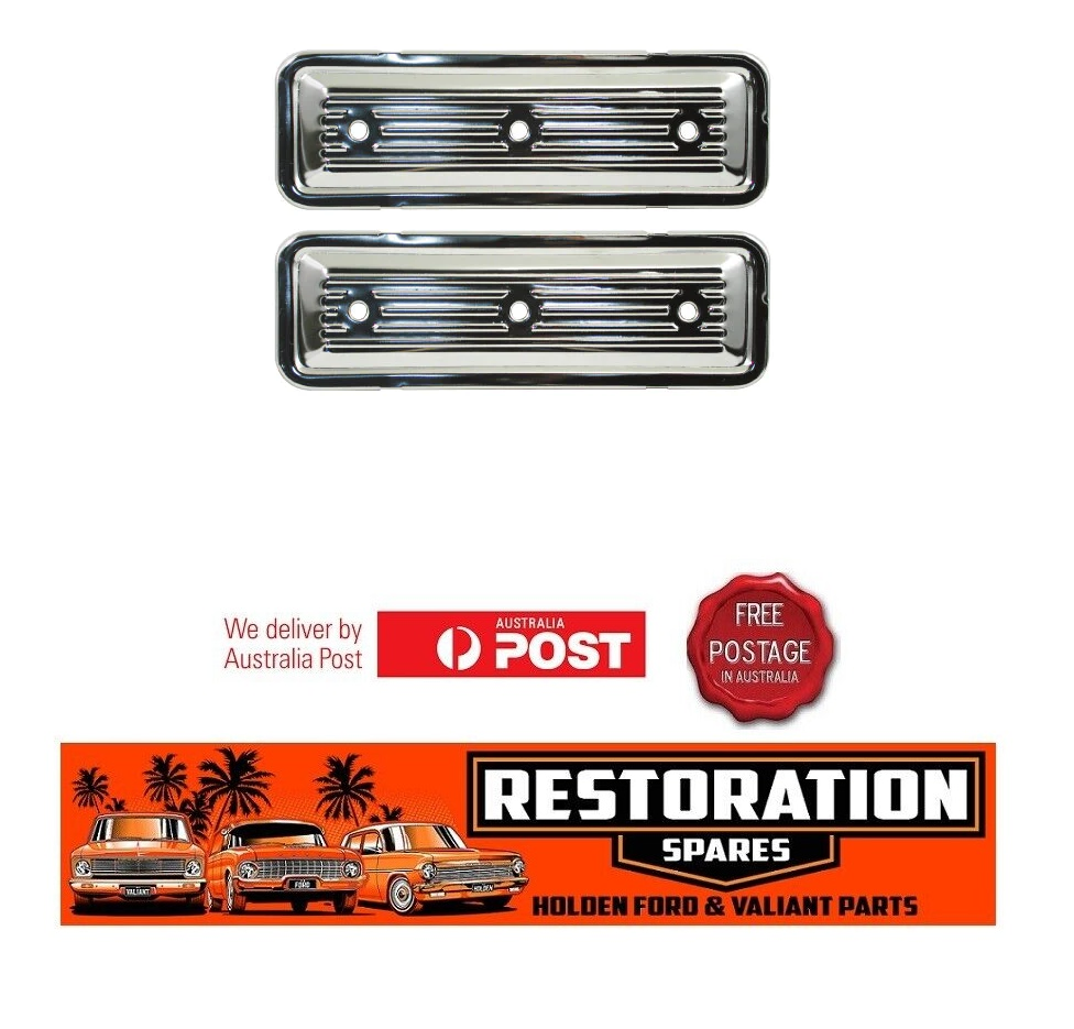 HOLDEN 6 CYLINDER RED BLACK BLUE CHROME SIDE COVERS