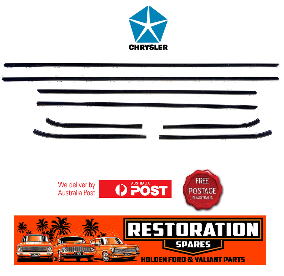 CHRYSLER VH VJ CH HARDTOP INNER & OUTER DOOR BELT WEATHERSTRIP KIT NO 1/4 GLASS