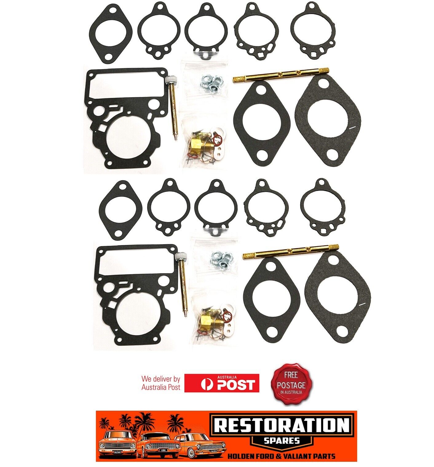 HOLDEN HD HR X2 TWIN SINGLE BARREL STROMBERG MAJOR CARBURETTOR REBUILD KITS X 2