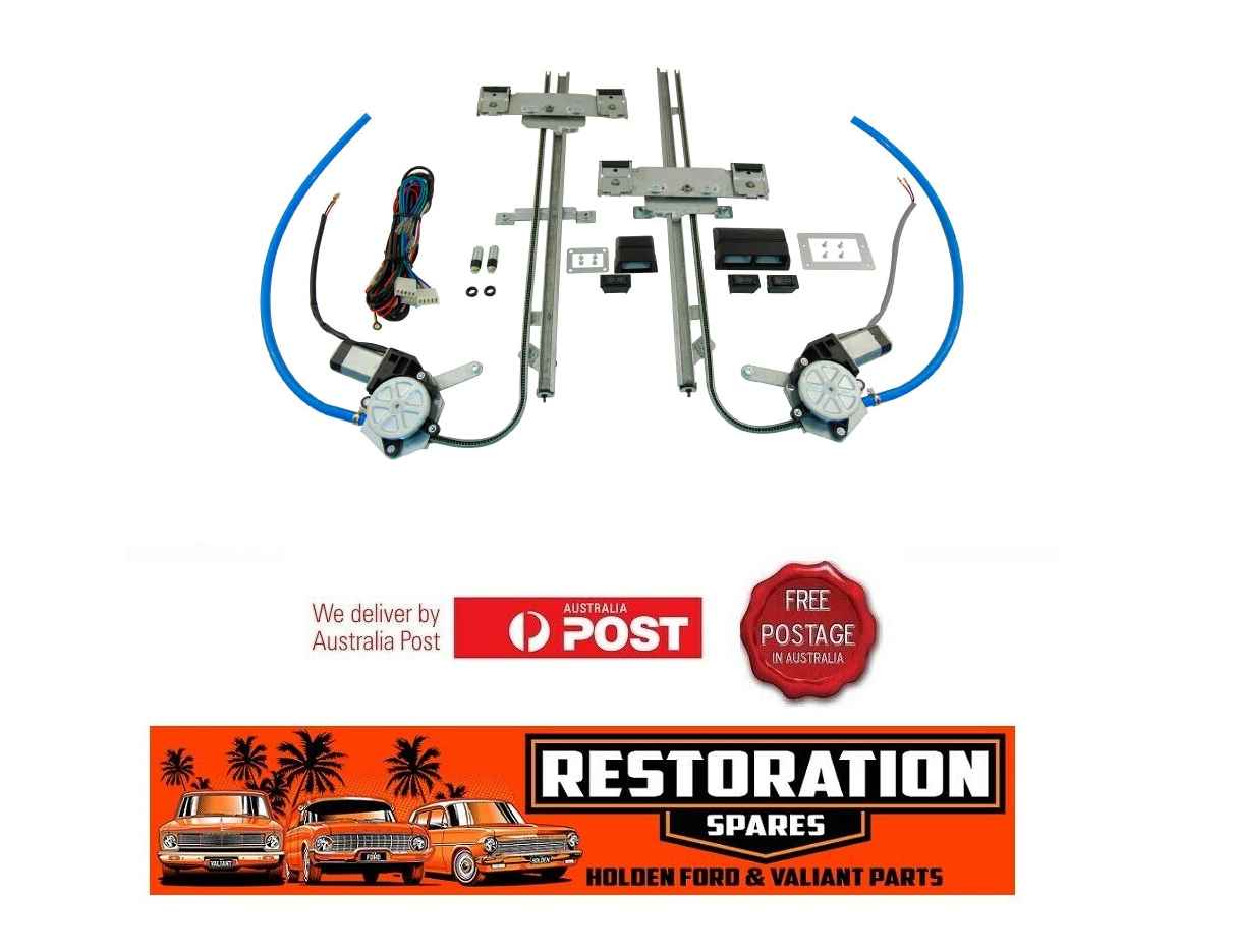 UNIVERSAL ELECTRIC POWER WINDOW KIT SUITS 2 DOORS WITH FLAT GLASS ONLY