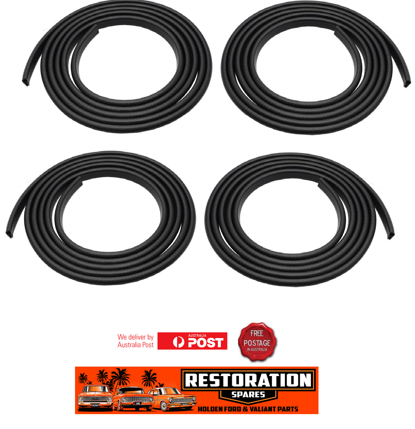 4 X BLACK DOOR OPENING PINCHWELD HOLDEN VALIANT TORANA