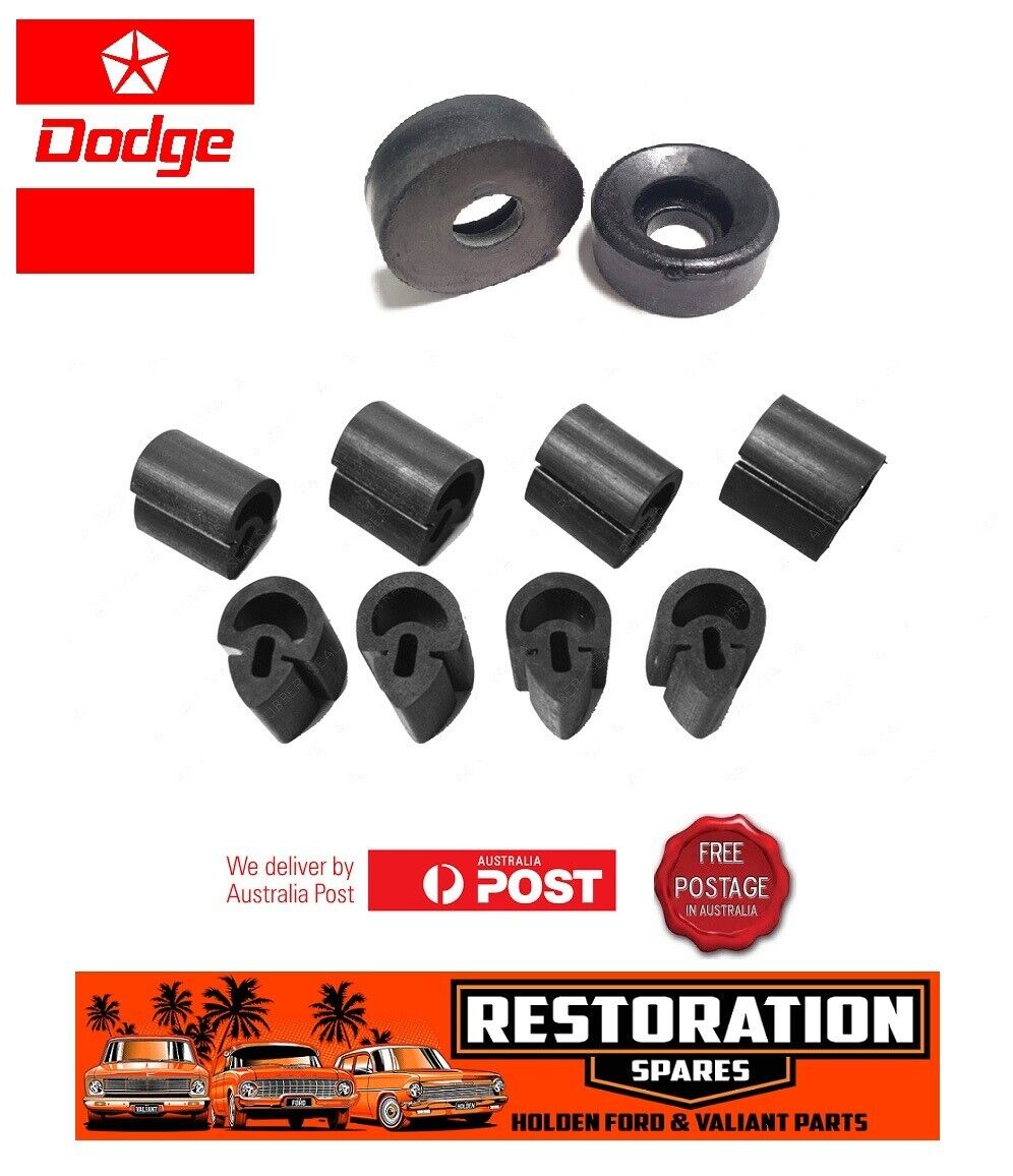 DODGE PHOENIX 1967 1968 RUBBER BONNET BUMP STOP KIT 8 SIDE RUBBERS & 2 FRONTS