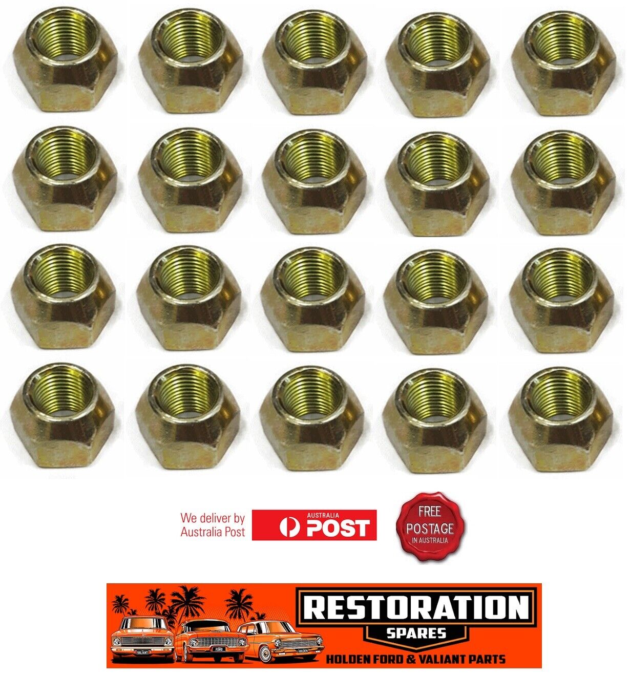 20 WHEEL NUTS 1/2inch THREAD FORD DODGE