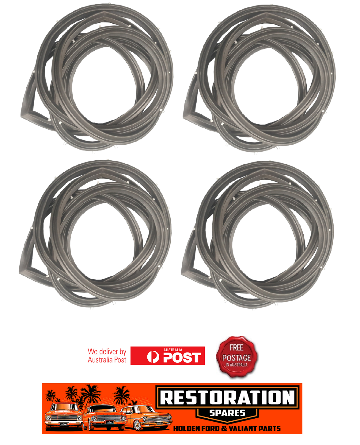 FORD CORTINA MK2 FRONT & REAR DOOR SEALS WITH MITRED CORNERS (set of 4 seals)