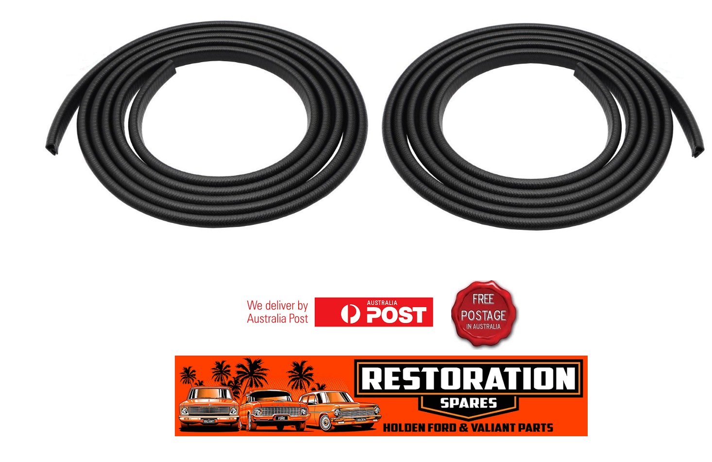 2 X BLACK DOOR OPENING PINCHWELD HOLDEN VALIANT TORANA