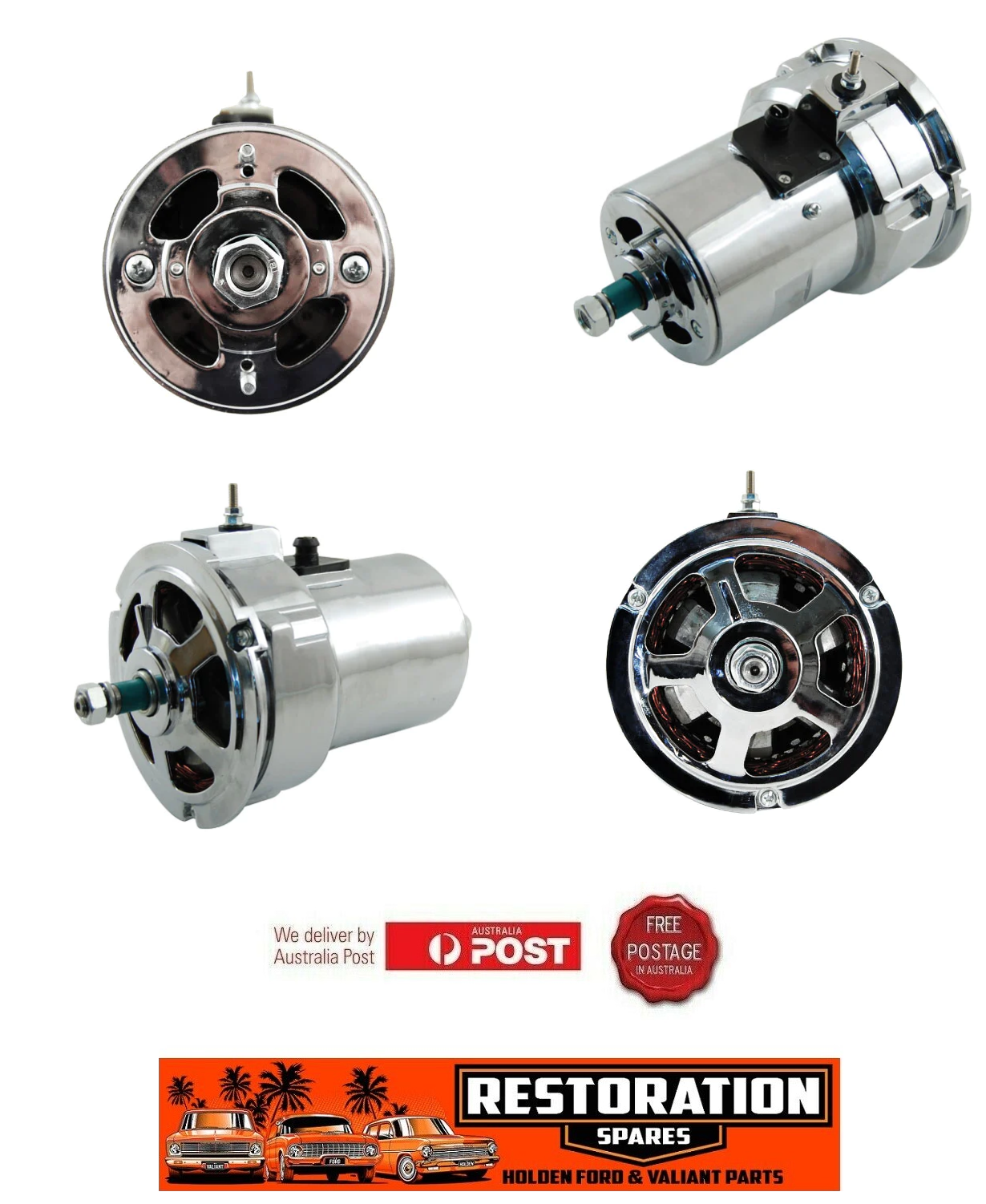 CHROME 75amp VW ALTERNATOR SUITS BEETLE, BUS, TYPE 1 AND 2 Volkswagen