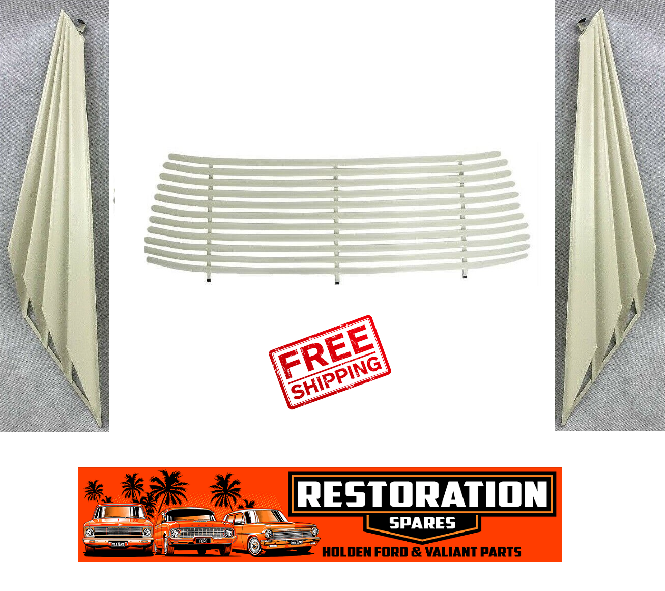 HOLDEN COMMODORE VK VL SEDAN REAR VENETIAN KIT CREAM WITH FAN TYPE QUARTERS
