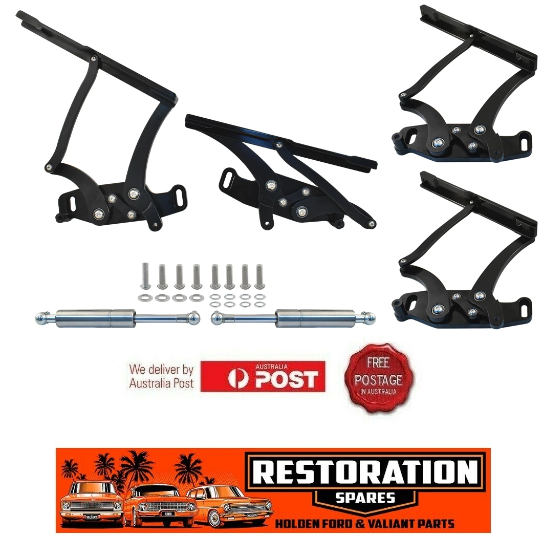 CHEVROLET CAMARO 1967 1968 1969 BILLET BLACK ALLOY BONNET HINGE KIT