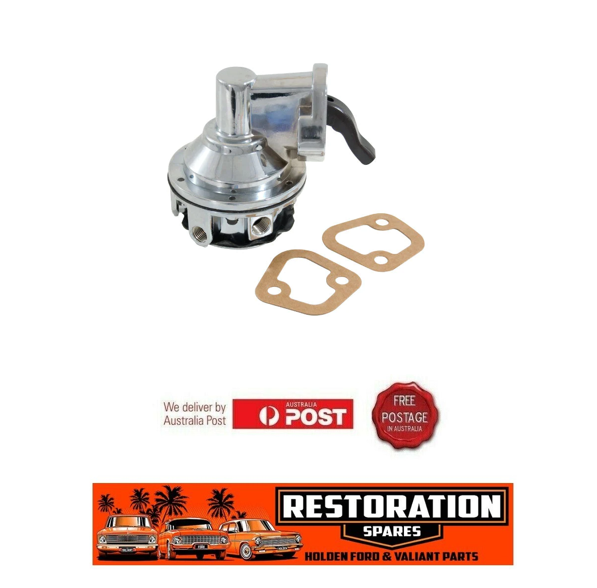 CHROME MECHANICAL FUEL PUMP SUITS ALL SMALL BLOCK CHEV