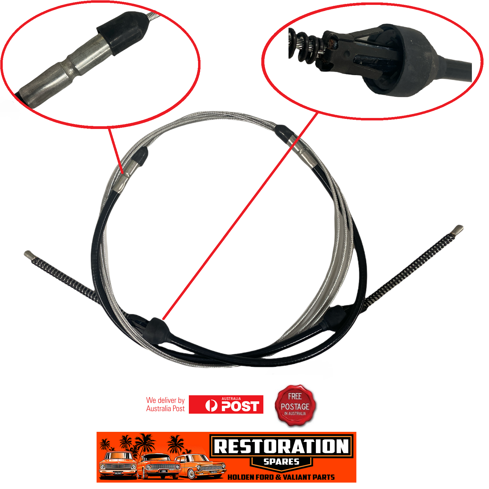 HOLDEN FE FC FB EK REAR HANDBRAKE CABLE SET UP FOR EJ EH HD HR DIFF MANUAL TRANSMISSION BODY