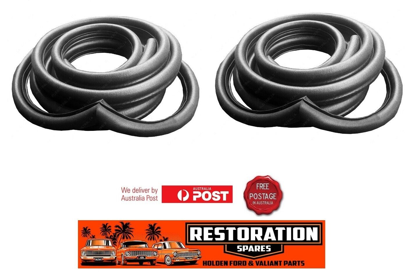 FORD CORTINA TE LEFT & RIGHT HAND FRONT DOOR SEALS WITH MITRED CORNER