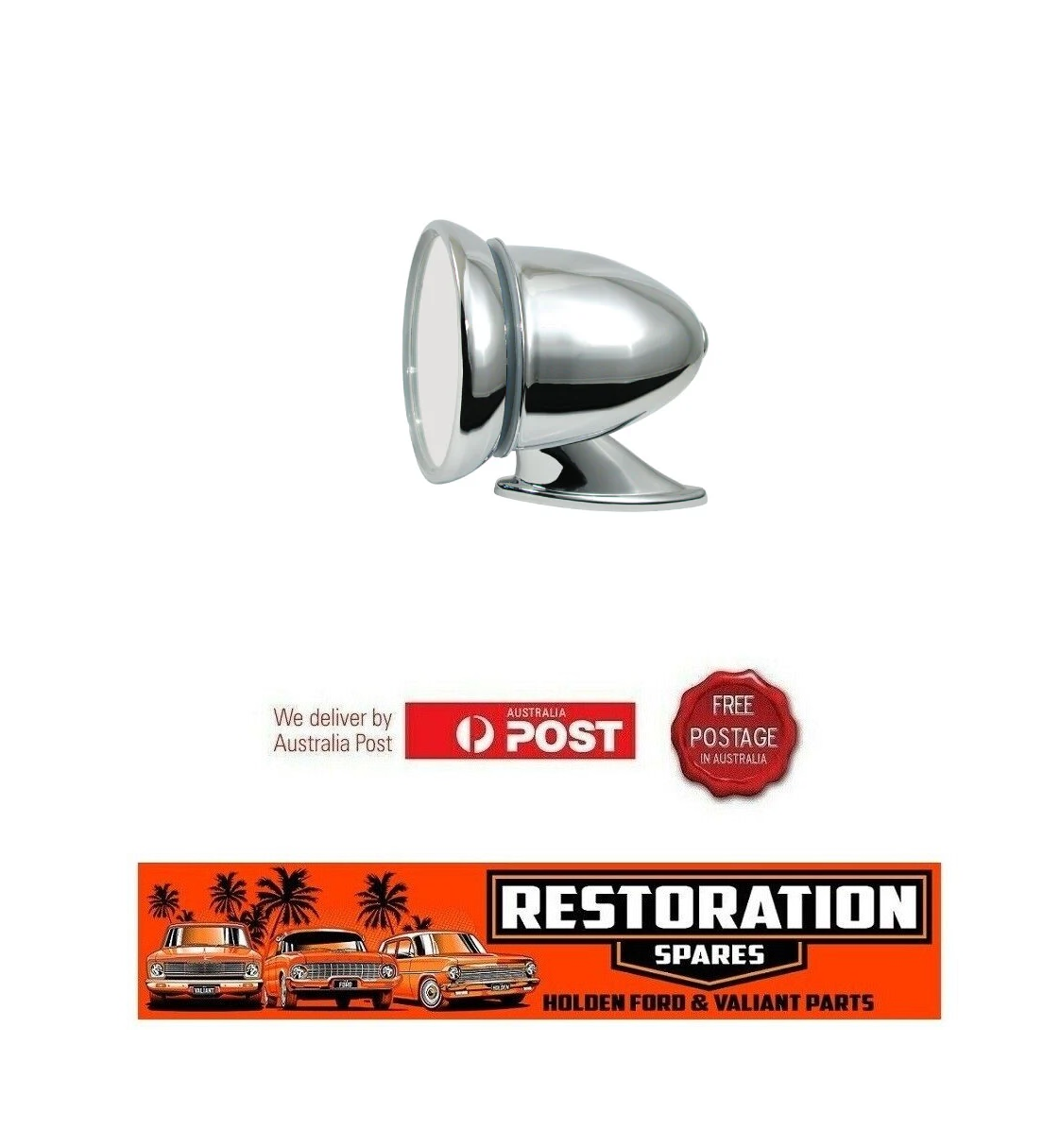 DOOR GUARD BULLET SPORTS MIRROR CHROME