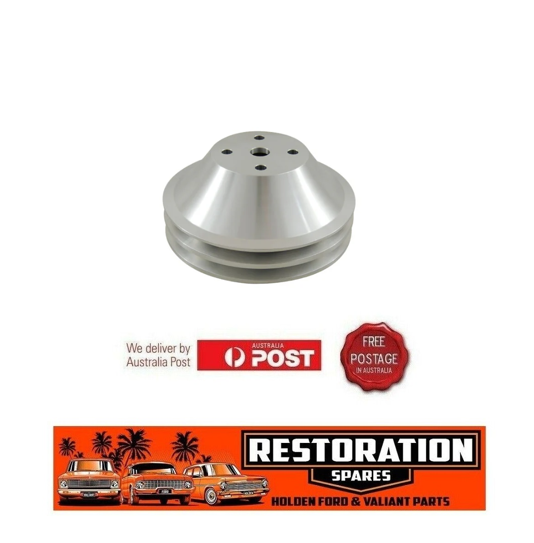 HOLDEN GM CHEV SMALL BLOCK SHORT NOSE WATER PUMP 2 GROVE ALLOY PULLEY