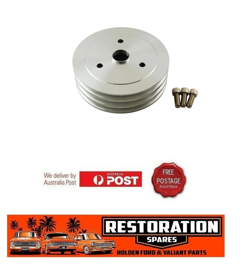 HK HT HG HOLDEN GM CHEV SMALL BLOCK 3 GROVE CRANK PULLY SUITS SHORT NOSE WATER PUMP