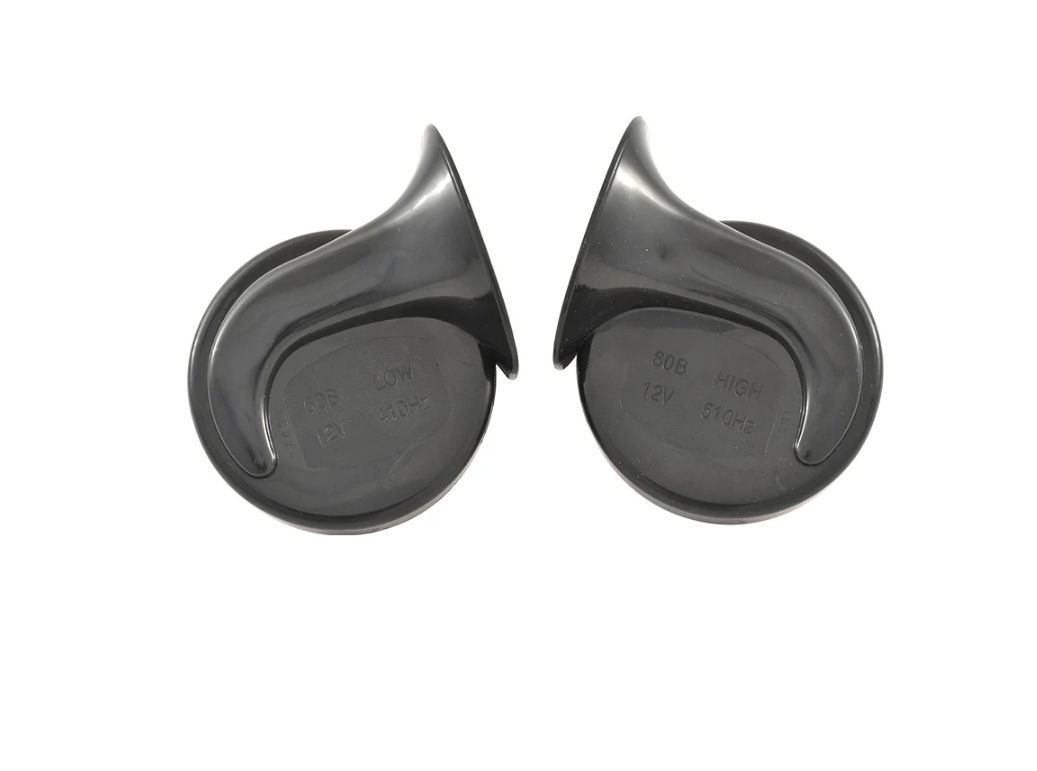 TWIN DUEL TONE HORNS 12V RED HOUSINGS