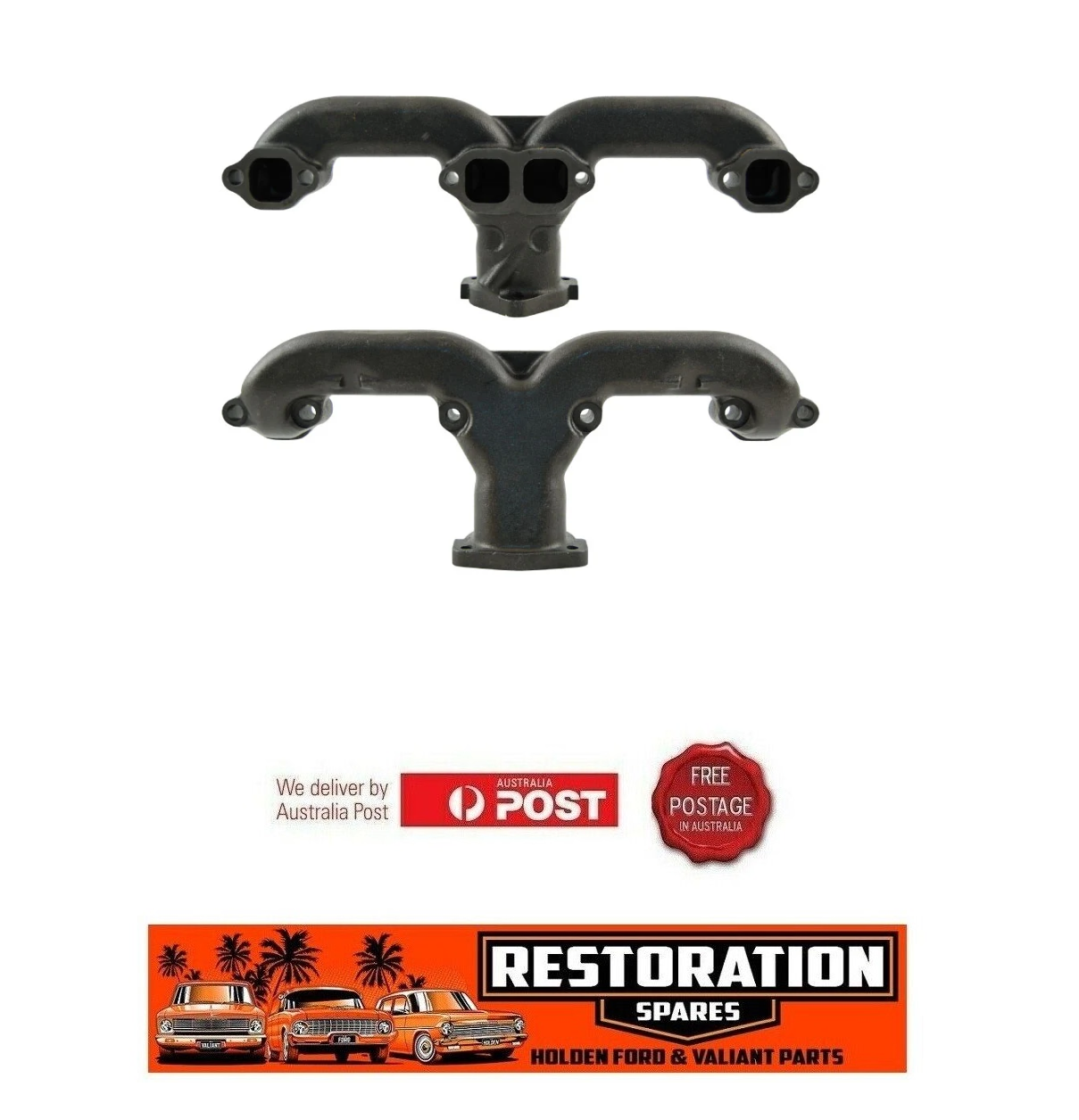 CHEVROLET RAM HORN CAST IRON EXHAUST MANIFOLDS