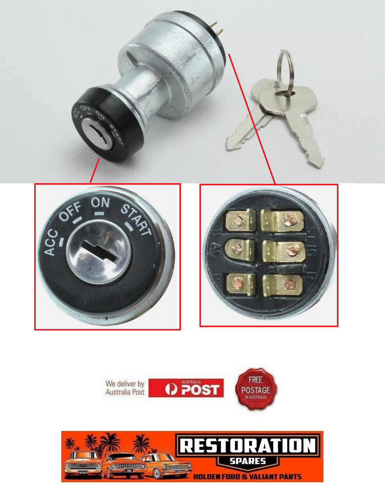 UNIVERSAL IGNITION SWITCH WITH 2 KEYS