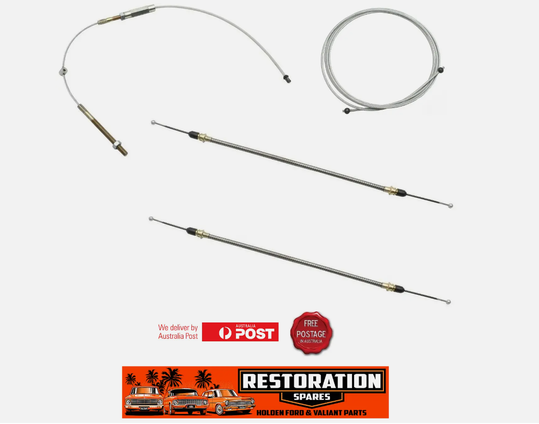 HOLDEN HZ WB HANDBRAKE CABLE KIT FRONT INTER REAR 1 TON UTE 10 BOLT DISC REAR