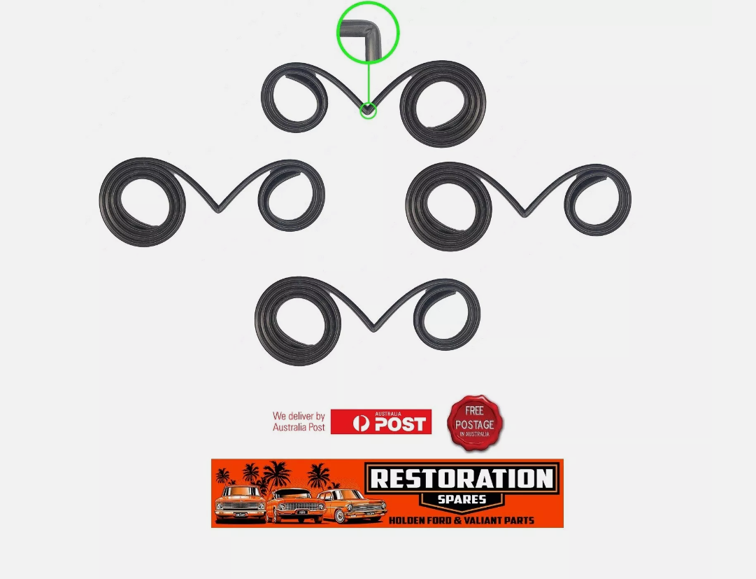 FRONT REAR DOOR BAILEY CHANNEL KIT MITRED CORNER NISSAN DATSUN 240K SEDAN WAGON