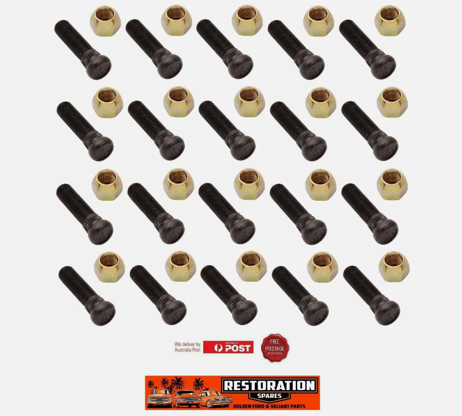 PACK OF 20 WHEEL STUDS AND NUTS