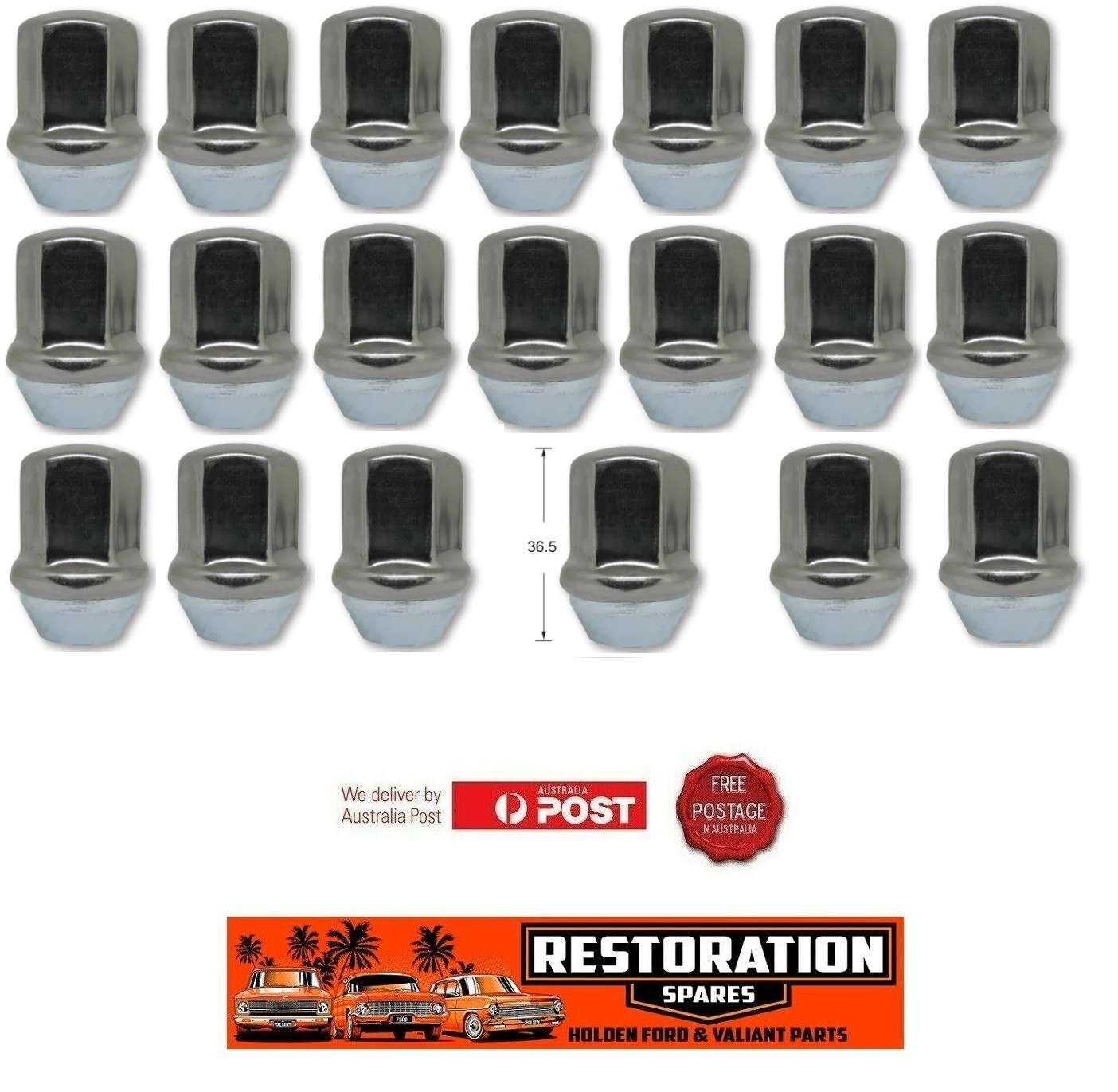 COMMODORE VE VF WM WN STATESMAN HSV CHROME MAG WHEEL NUTS 14 x 1.5 thread