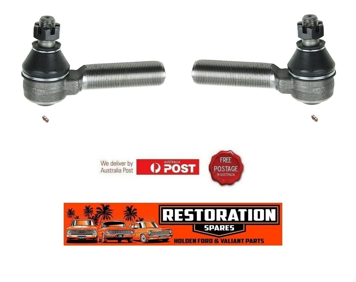 HOLDEN FX FJ FE FC FB EK EJ EH HD HR HK HT AND SOME HG TIE ROD ENDS SPLIT PIN CASTLELLATED NUT GREASE NIPPLE