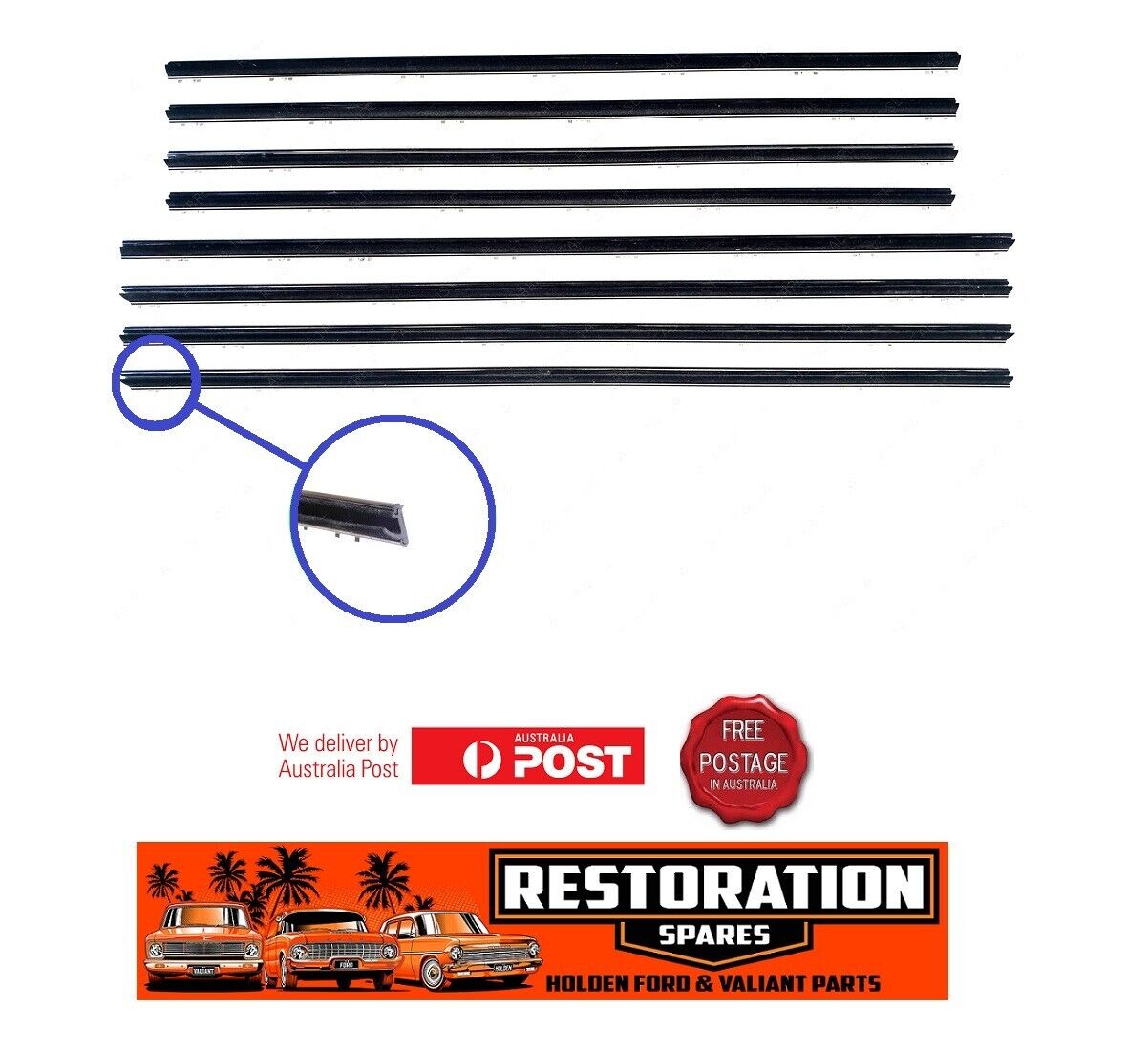 FORD ESCORT MK2 SEDAN FRONT REAR INNER OUTER DOOR BELT KIT (8 belts)