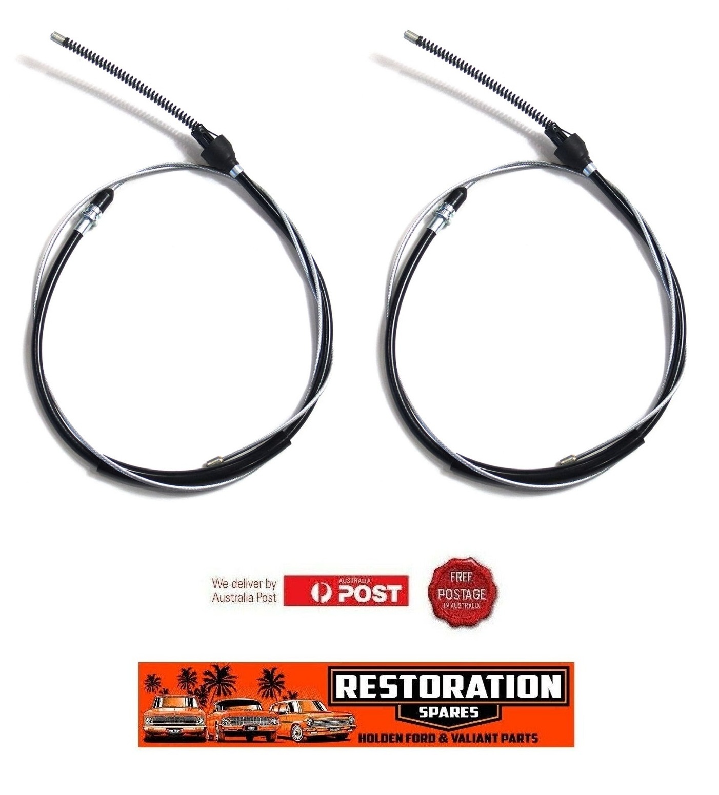 HOLDEN TORANA LH LX LEFT AND RIGHT HAND REAR HANDBRAKE CABLES DRUM BRAKE CABLE