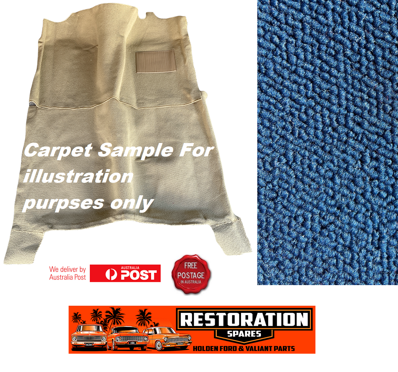 DODGE PHOENIX 1963-1964 2 AND 4 DOOR SEDAN BLUE “LOOP” FRONT & REAR MOULDED CARPET