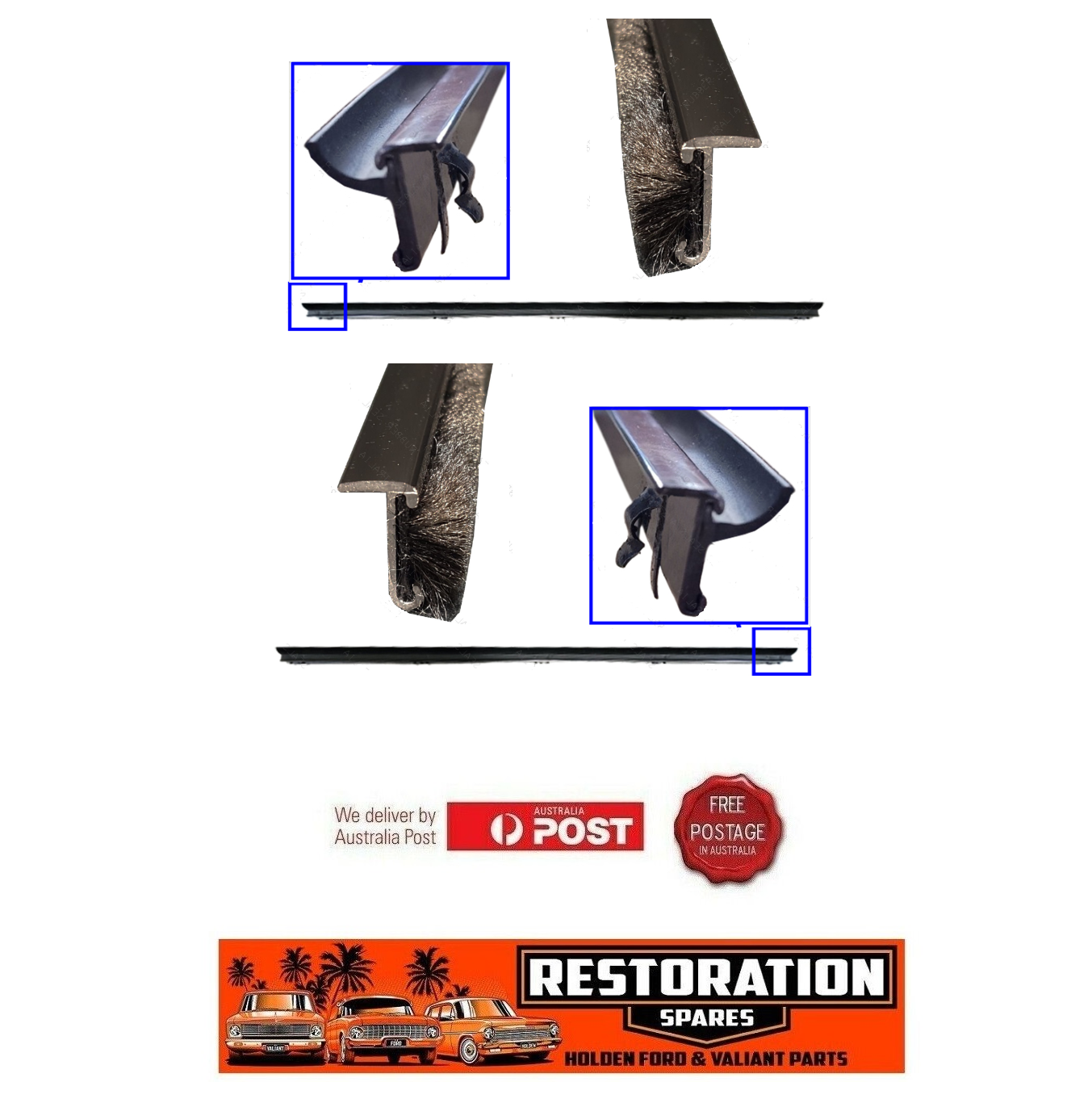 NISSAN DATSUN 120Y COUPE DOOR BELT WEATHER STRIPS INNER AND OUTER