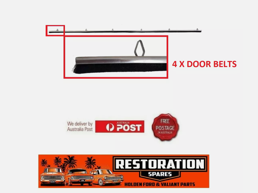 MAZDA 1000 UTE DOOR BELT WEATHERSTRIPS X 4 (2 inner 2 outer)