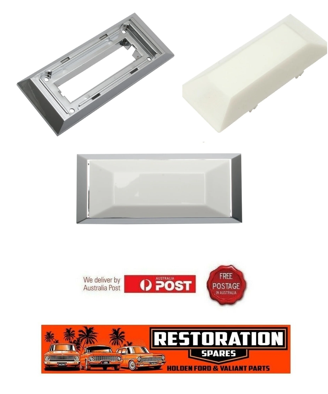 FORD FALCON XR XT XW XY XA XB XC INTERIOR LIGHT LENS AND BASE