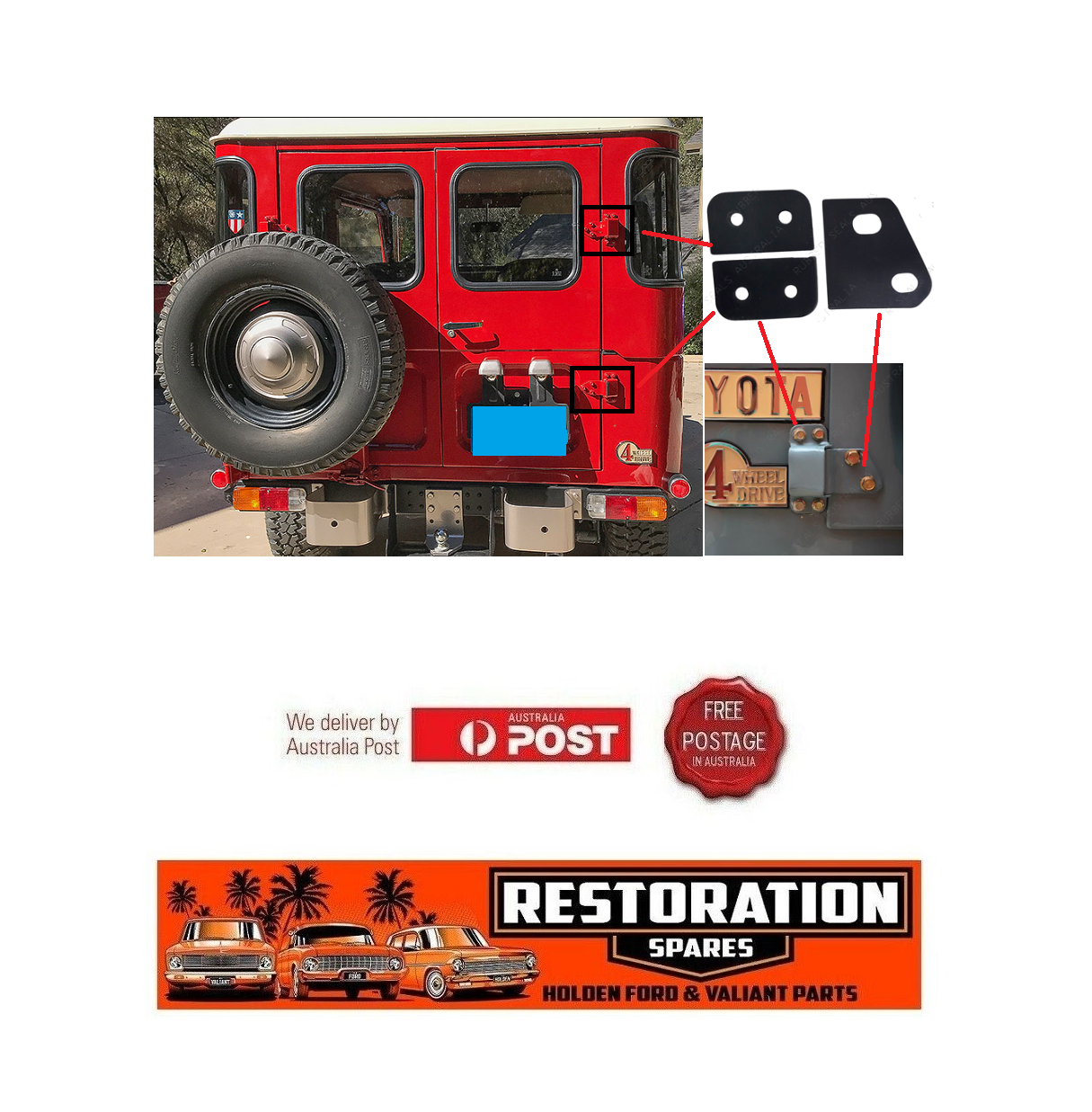 40 SERIES TOYOTA LANDCRUISER BARN DOOR HINGE RUBBER GASKET KIT